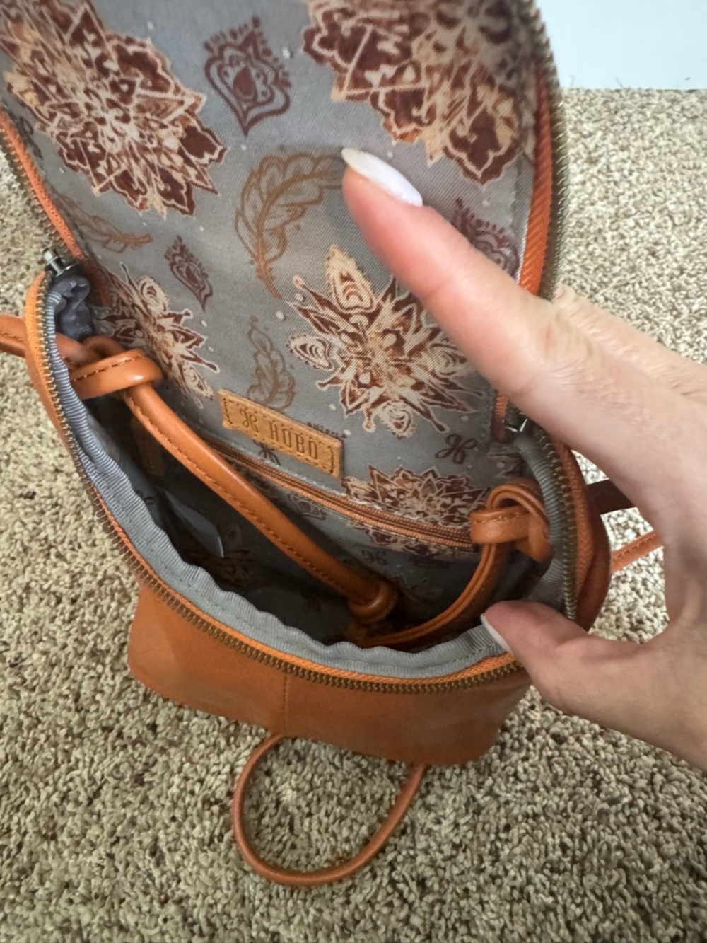 HOBO Burnt Orange Leather Mini Crossbody - Picture 6 of 6